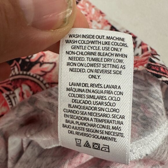 Terra & Sky Womens Plus Size Coral Paisley Short Sleeve Top Size 1X 16W-18W - Picture 6 of 7